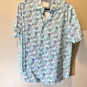 Men’s Denim & Flower Nordstrom Blue and White Casual Button Down Shirt